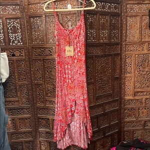 Abel the Label Chic Red Floral High Low Dress